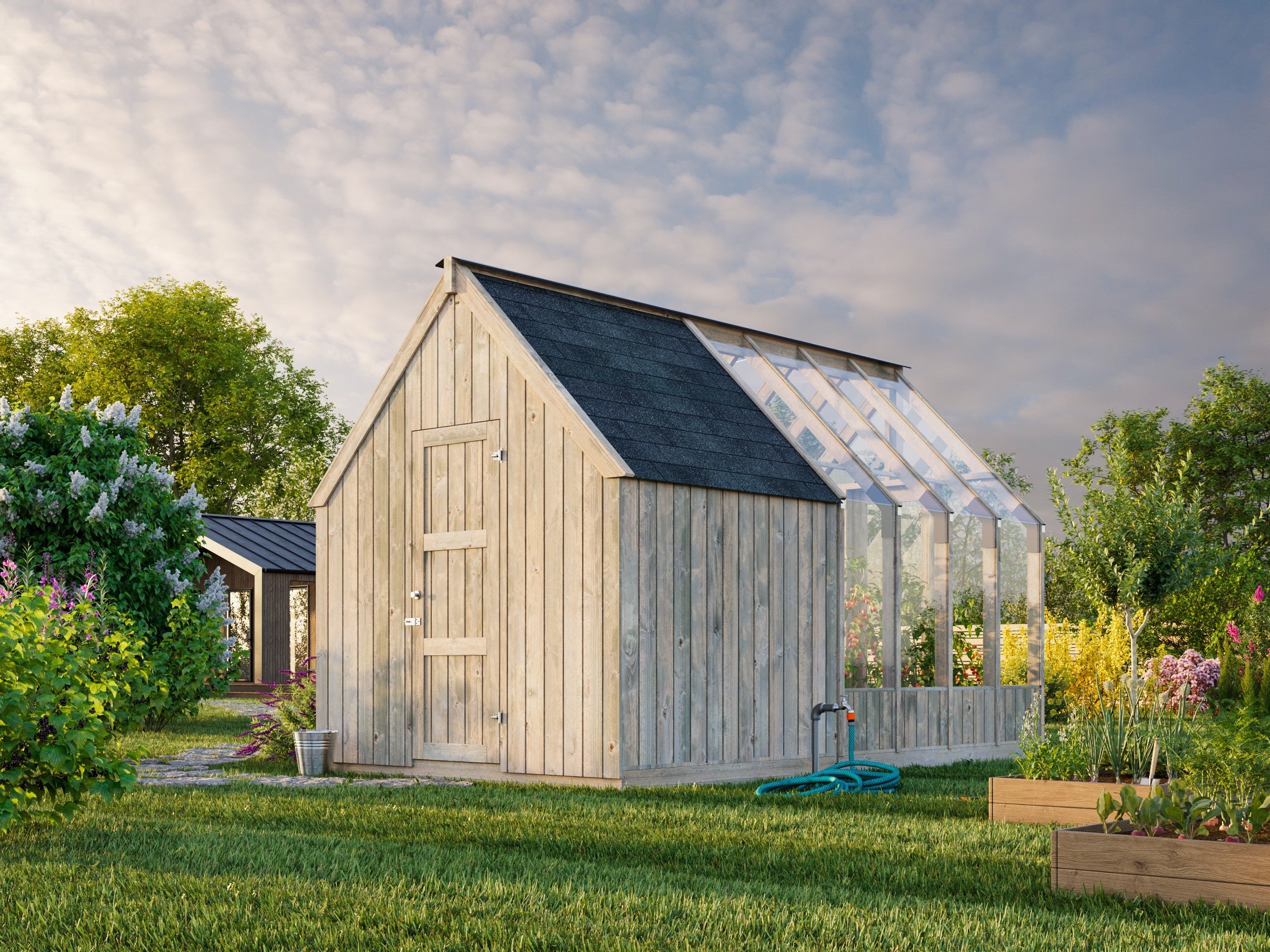 Fully Installed Palmako Emilia S Greenhouse With Shed Glass Summer fully-installed-palmako-emilia-s-greenhouse-with-shed-glass-summer