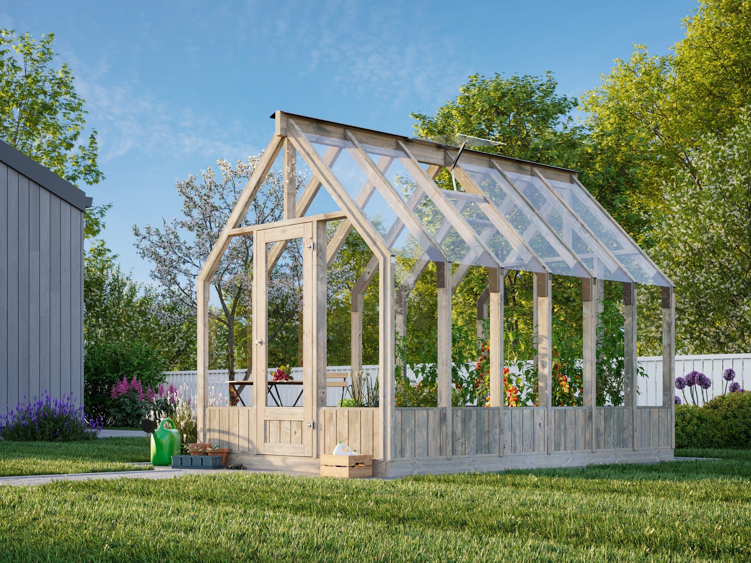 Fully Installed Palmako Emilia M Greenhouse Glass Summer House fully-installed-palmako-emilia-m-greenhouse-glass-summer-house
