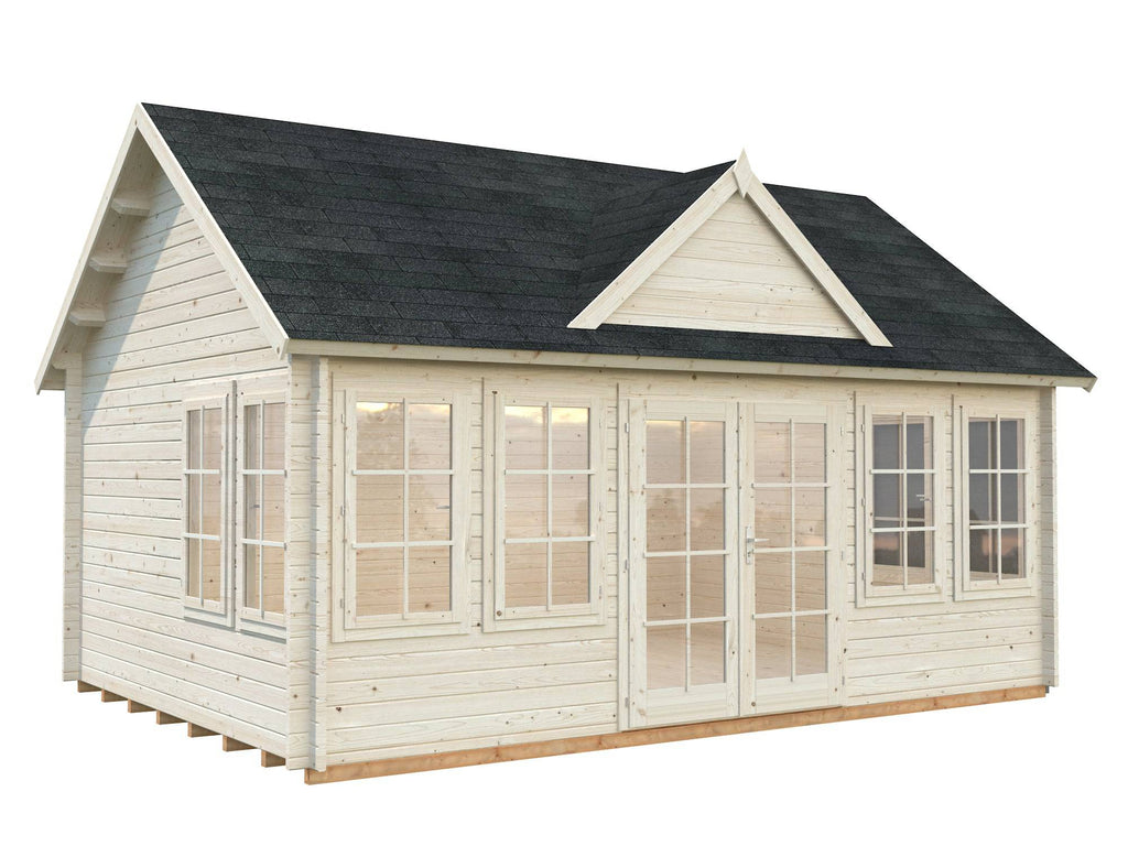 Fully Installed Palmako Claudia XL Clockhouse Log Cabin | Garden Room | Home Office | 19.4m² | 44mm | 5.5x4m
