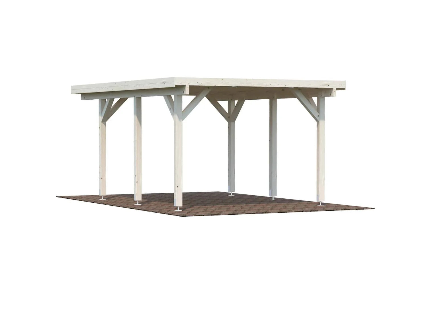 Fully Installed Palmako Karl S (3.6x5.1m | 11.7m2) Compact Flat Roof Carport or Garden Pavilion
