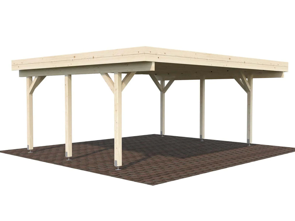 Fully Installed Palmako Karl M (6.0x5.1m | 20.6m2) Modern Flat Roof Double Carport or Large Pavilion