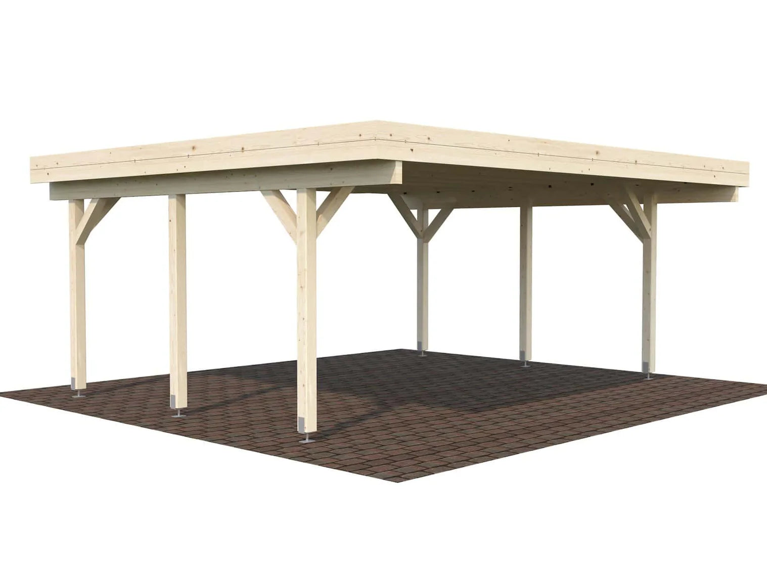 Fully Installed Palmako Karl M (6.0x5.1m | 20.6m2) Modern Flat Roof Double Carport or Large Pavilion