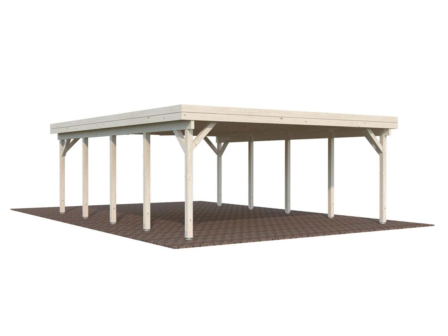 Fully Installed Palmako Karl XL (6.0x7.6m | 40.6m2) Flat Roof Double Carport or Large Pavilion