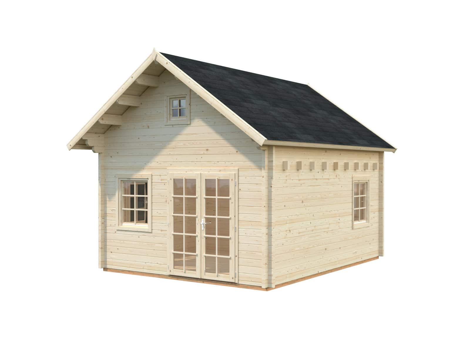 Fully Installed Palmako Kendra Log House with Loft | Guest House | Annexe | Holiday Lodge | 18.4+17.6m² | 70mm | 4.2x5.2m