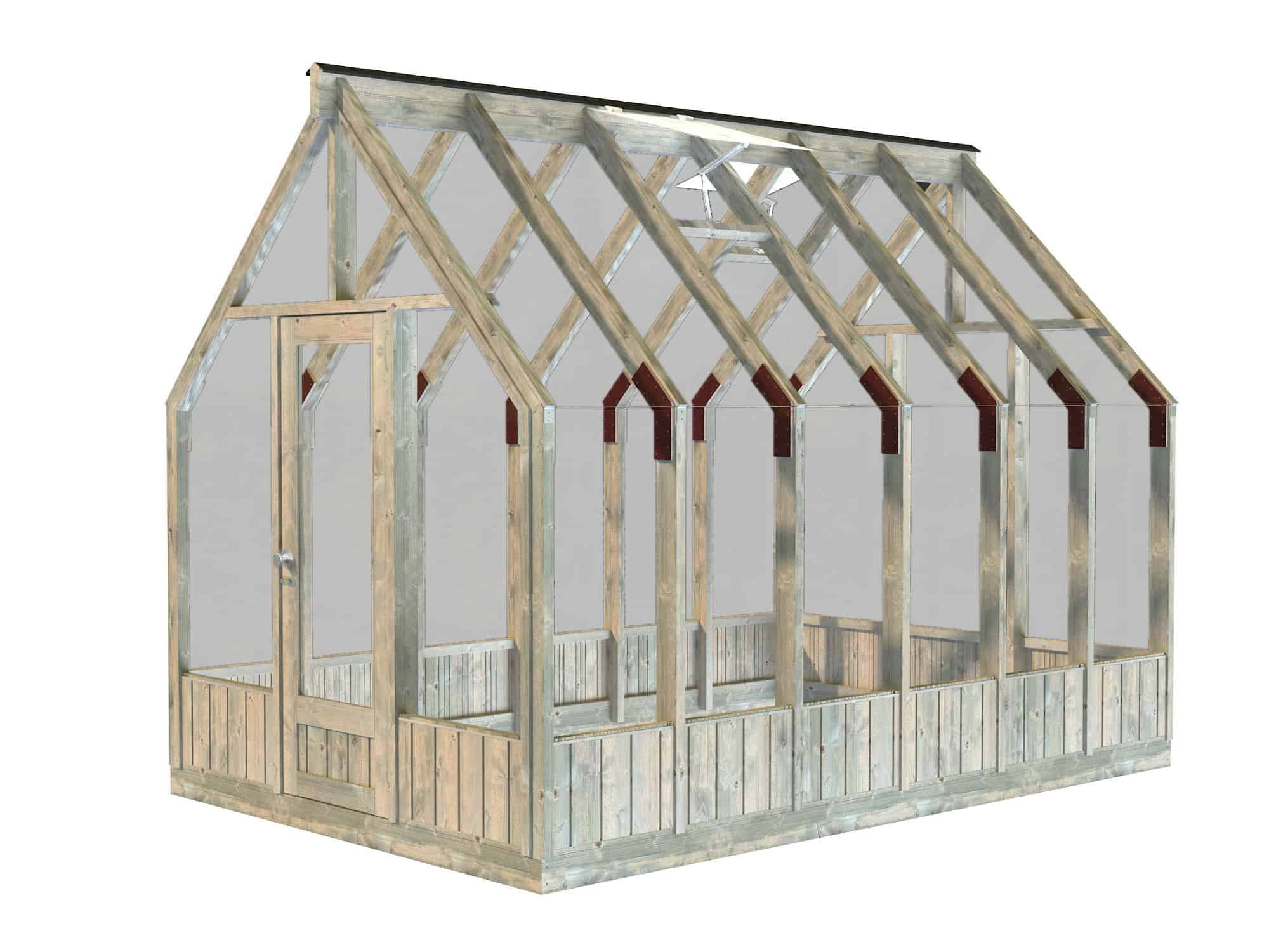 Fully Installed Palmako Emilia M Greenhouse | Glass Summer House | Garden Pavilion | 8.2m² | Pressure Treated
