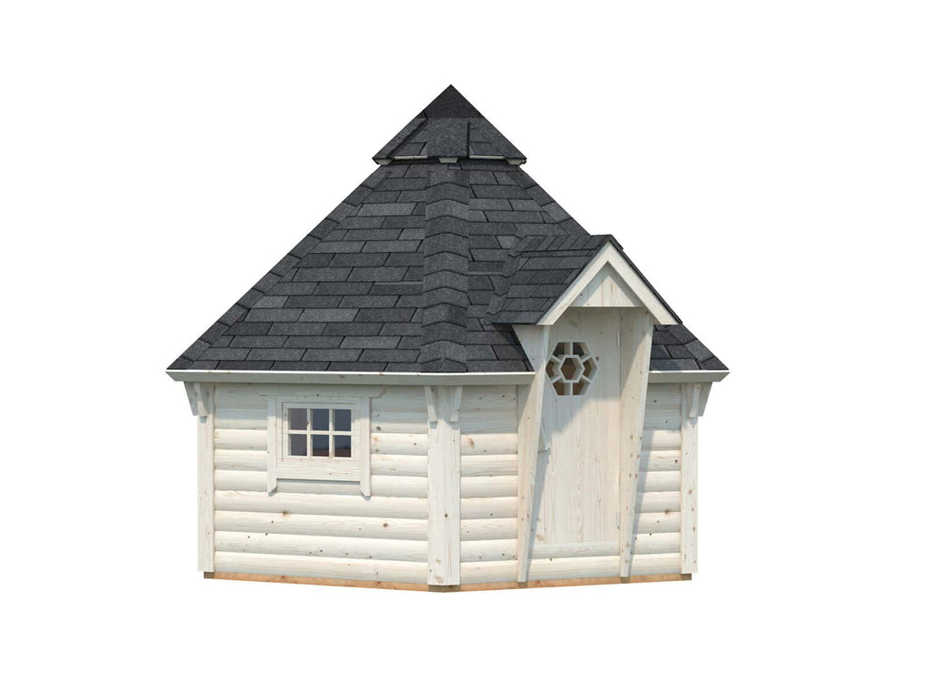 Fully Installed Palmako Eva S Nordic BBQ Hut | Kota Grill Hut | Wellbeing Room | 8.7m² | 44mm Log | Hexagonal