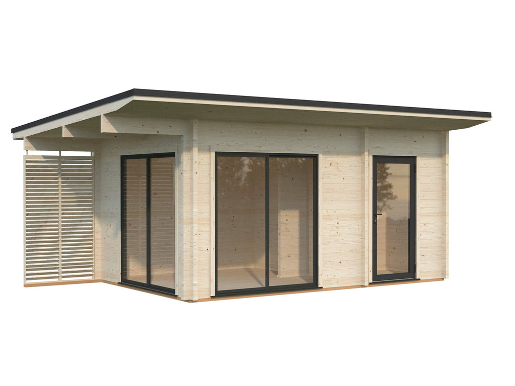 Fully Installed Palmako Cecilia S Modern Log Cottage | 2-Room Annexe | Commercial Office | Guest House | 14.2m² | 70mm | 5.2x3.3m