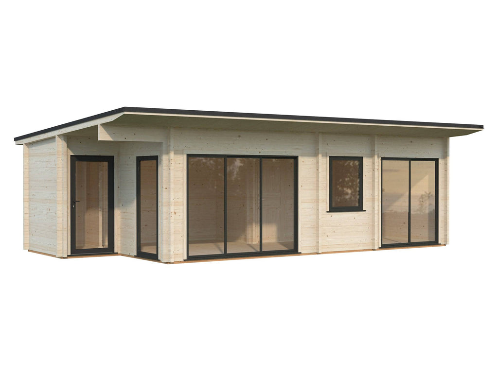 Fully Installed Palmako Cecilia XXL Modern Log Cottage | 3-Room Annexe | Luxury Lodge | Commercial Office | 32m² | 70mm | 9.1x4.4m