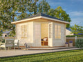 Fully installed Palmako Melanie M (3.3x3.3m | 9.9m2 | 44mm) Heavy Duty Corner Summer House