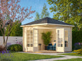 Fully Installed Palmako Melanie S (2.8x2.8m | 7m2 | 28mm) Classic Corner Cabin Summer House
