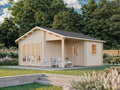 Fully Installed Palmako Irene XL Summer House Log Cabin with Porch | Garden Room | Home Office | 21.9+5.2m² | 44mm | 5.3x5.7m