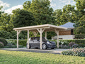Fully Installed Palmako Karl S (3.6x5.1m | 11.7m2) Compact Flat Roof Carport or Garden Pavilion