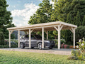 Fully Installed Palmako Karl L (3.6x7.6m | 23.1m2) Flat Roof Timber Single Car Carport or Garden Pavilion