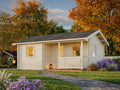 Fully Installed Palmako Sandra S Holiday Summer House | Multi-Room Log Cabin | Guest House | Annexe | 21.5+3.7m² | 70mm | 6.2x4.7m