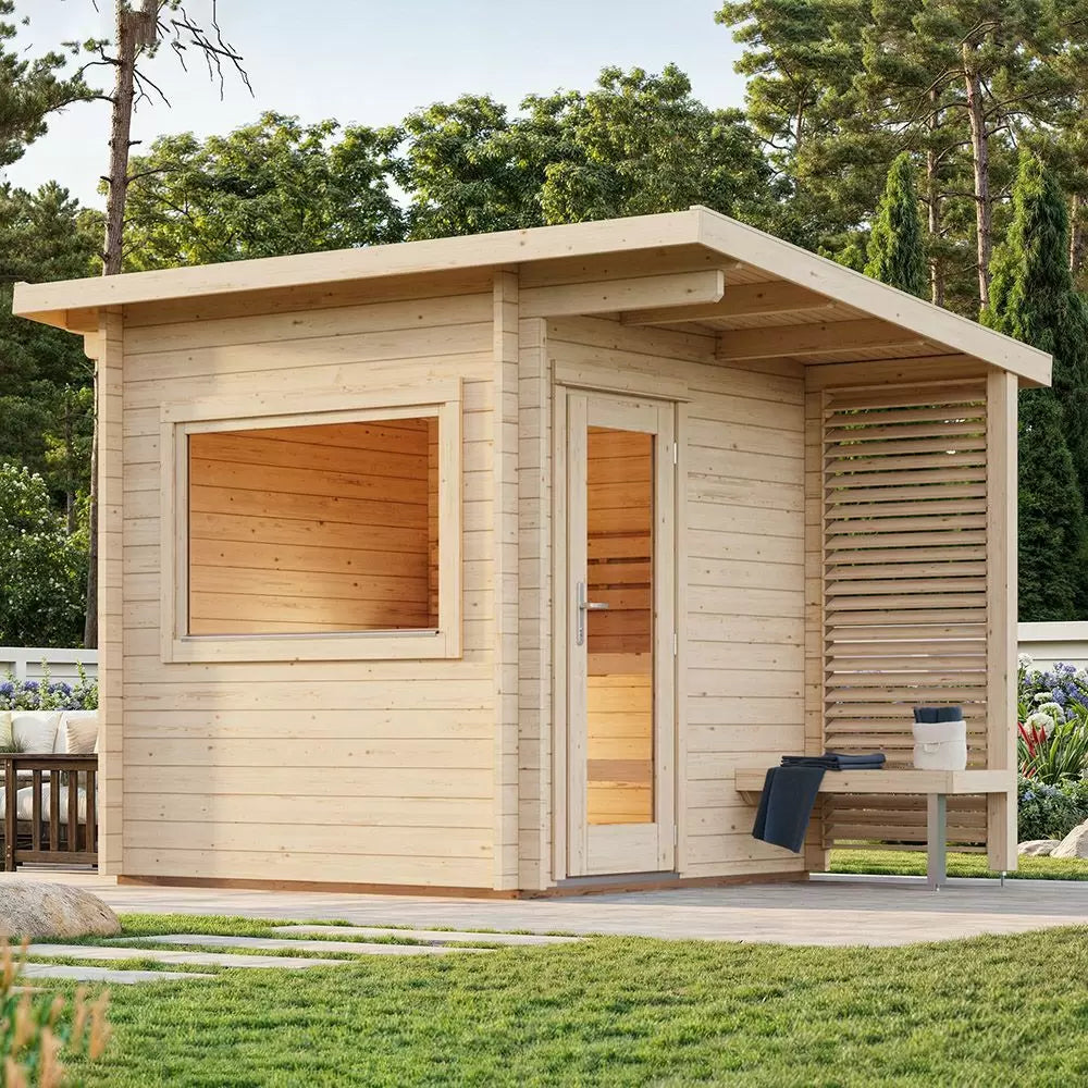 Fully Installed Palmako Sanna S (2.3x2.3m | 4.1 m2 | 44mm) Compact Outdoor Sauna