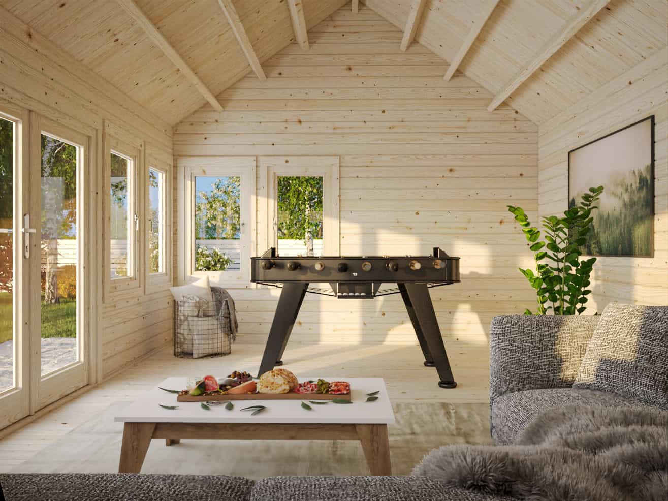 Fully Installed Palmako Claudia XL Clockhouse Log Cabin | Garden Room | Home Office | 19.4m² | 44mm | 5.5x4m