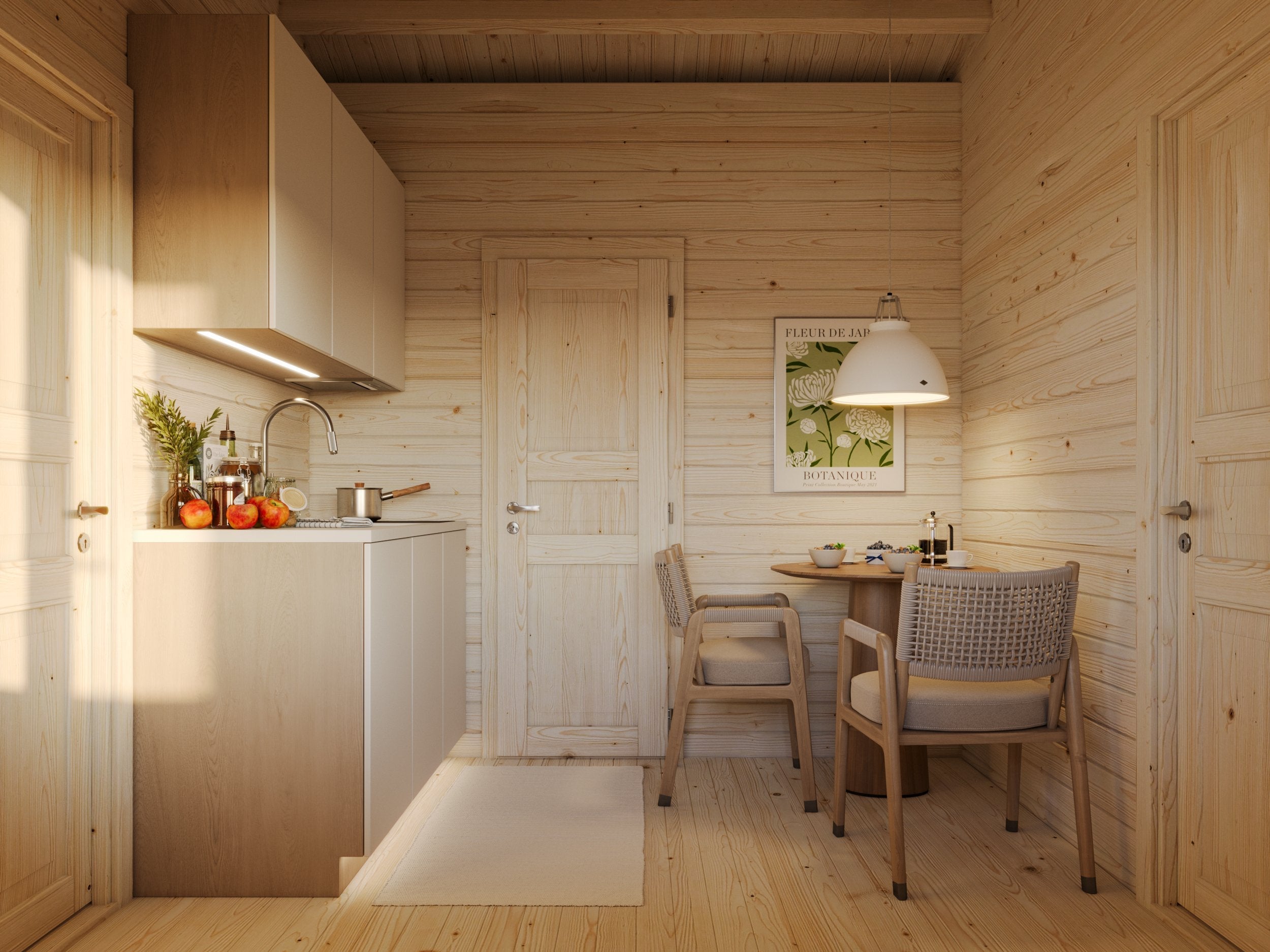 Fully Installed Palmako Sandra L Multi-Room Log Cabin | Annexe | Guest House | Summer House | 25.6+11.1m² | 44mm | 7.9x3.7m
