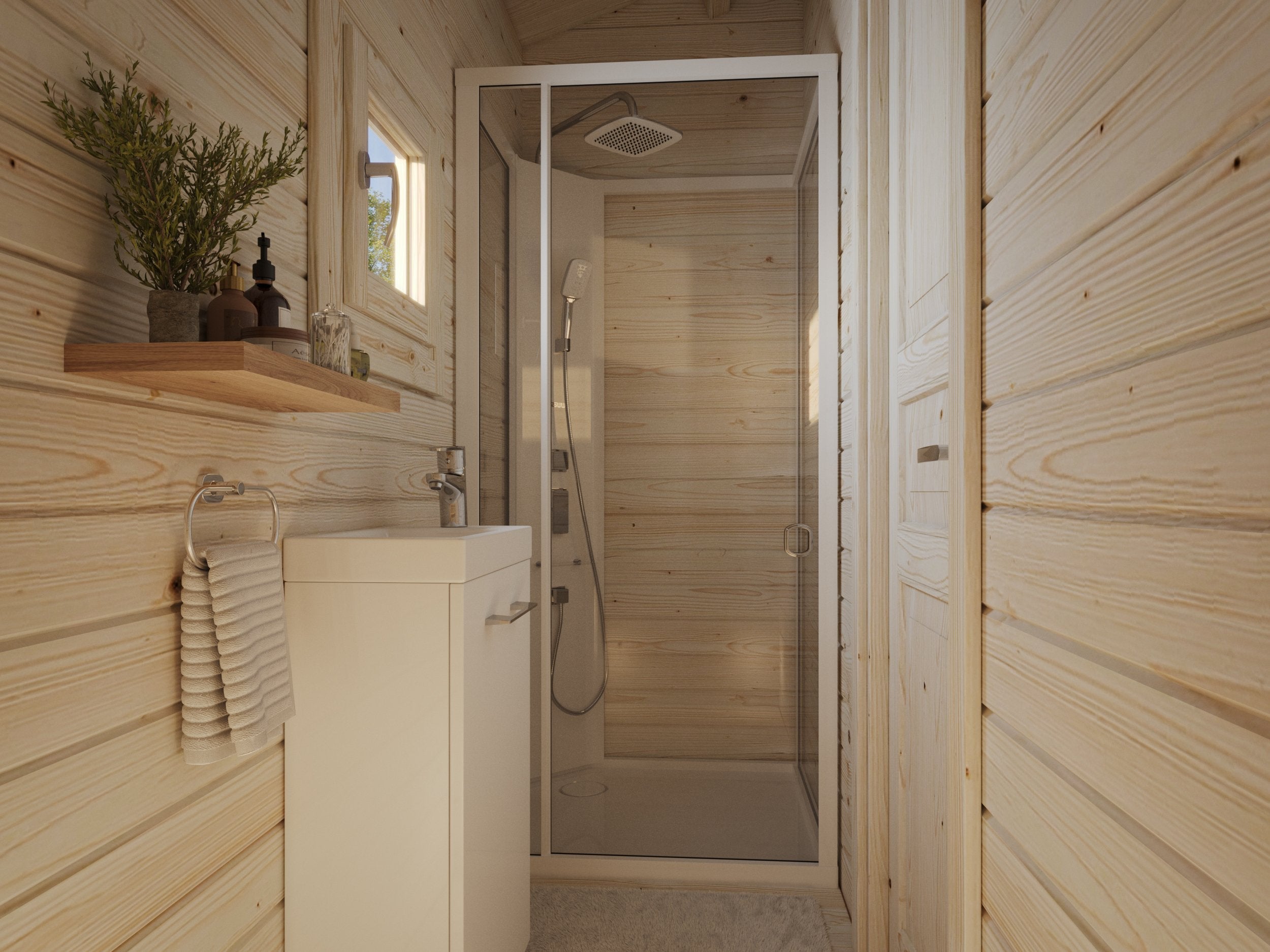 Fully Installed Palmako Sandra L Multi-Room Log Cabin | Annexe | Guest House | Summer House | 25.6+11.1m² | 44mm | 7.9x3.7m
