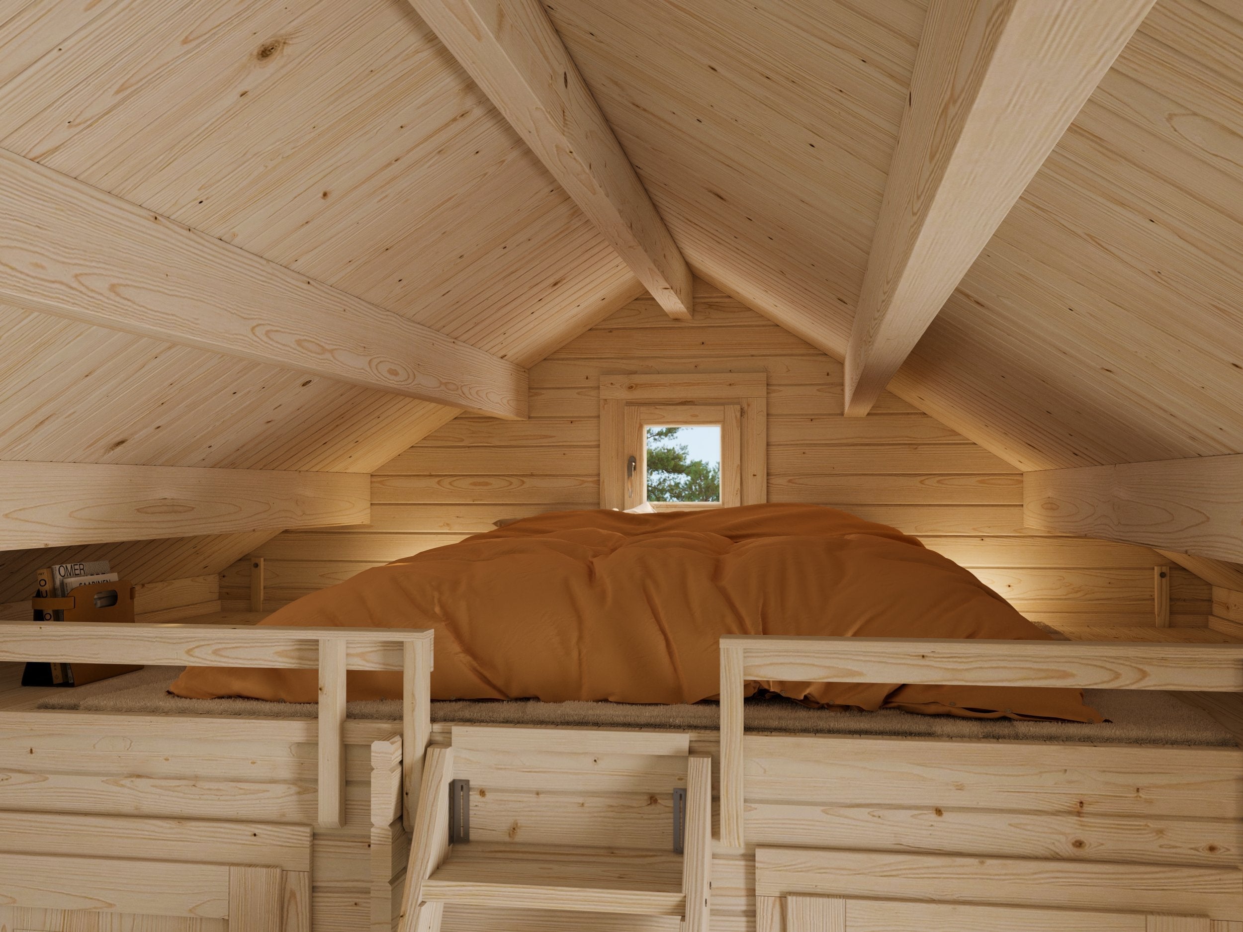 Fully Installed Palmako Sandra M Traditional Holiday Log Cabin | Multi-Room with Mezzanine | Guest House | Annexe | 29.9m² | 44mm | 6.1x4.1m
