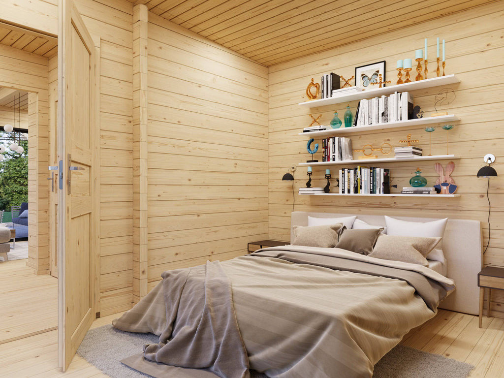 Fully Installed Palmako Cecilia M Modern Log Cottage | 3-Room Annexe | Commercial Office | Guest House | 21.8m² | 70mm | 7.8x3.3m