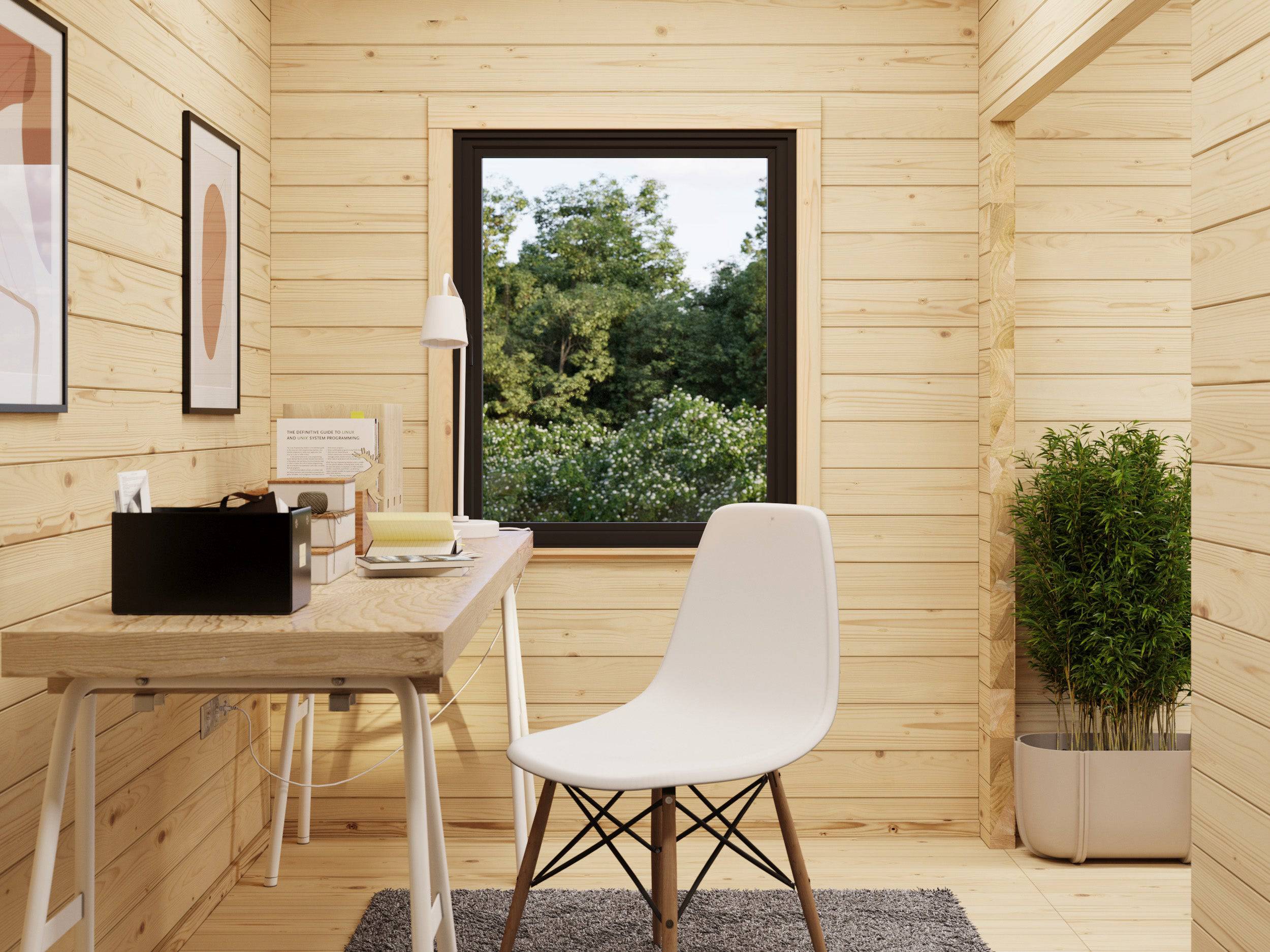 Fully Installed Palmako Cecilia L Modern Log Cottage | Annexe | Commercial Office | Guest House | 27.2m² | 70mm | 5.6x5.6m