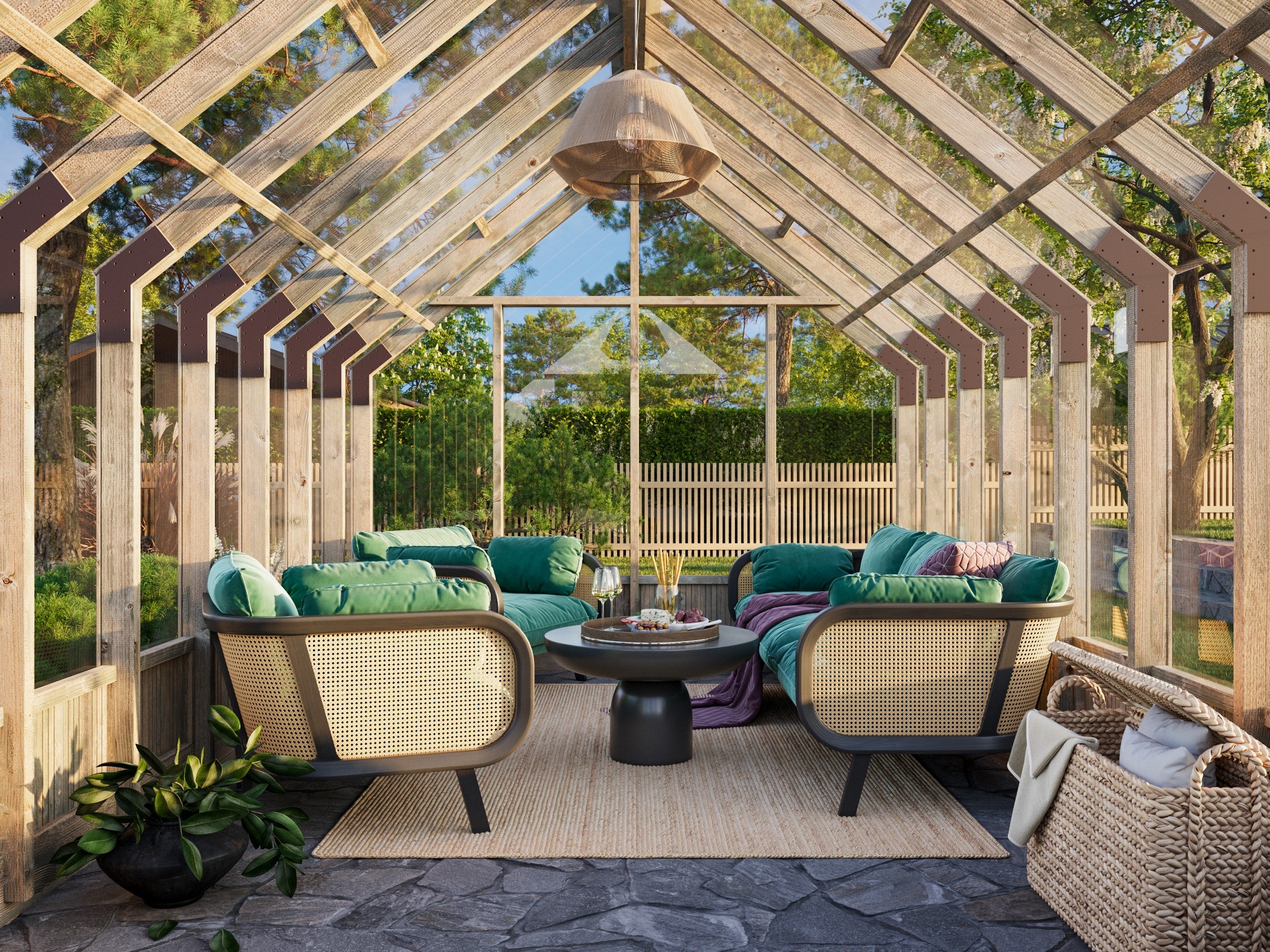 Fully Installed Palmako Emilia L Pavilion | Greenhouse | Glass Summer House | 13.8m² | Pressure Treated