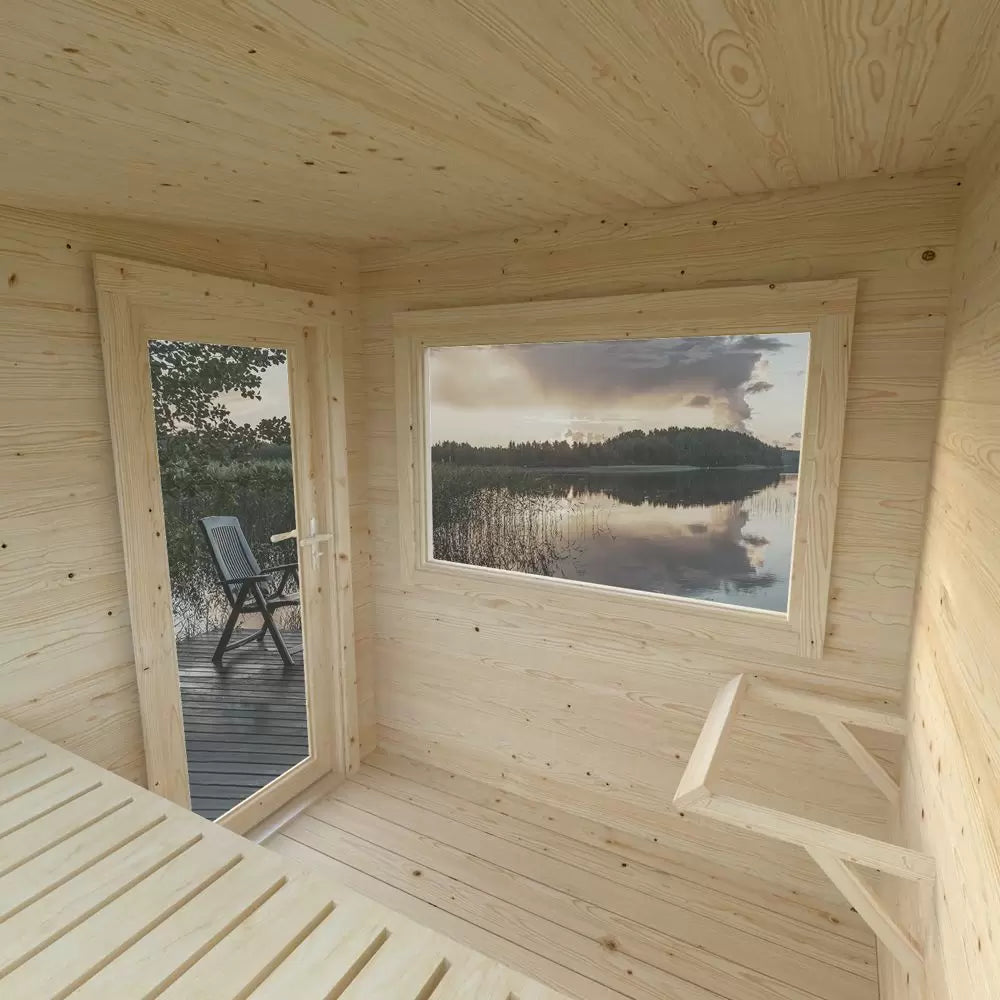 Fully Installed Palmako Sanna S (2.3x2.3m | 4.1 m2 | 44mm) Compact Outdoor Sauna