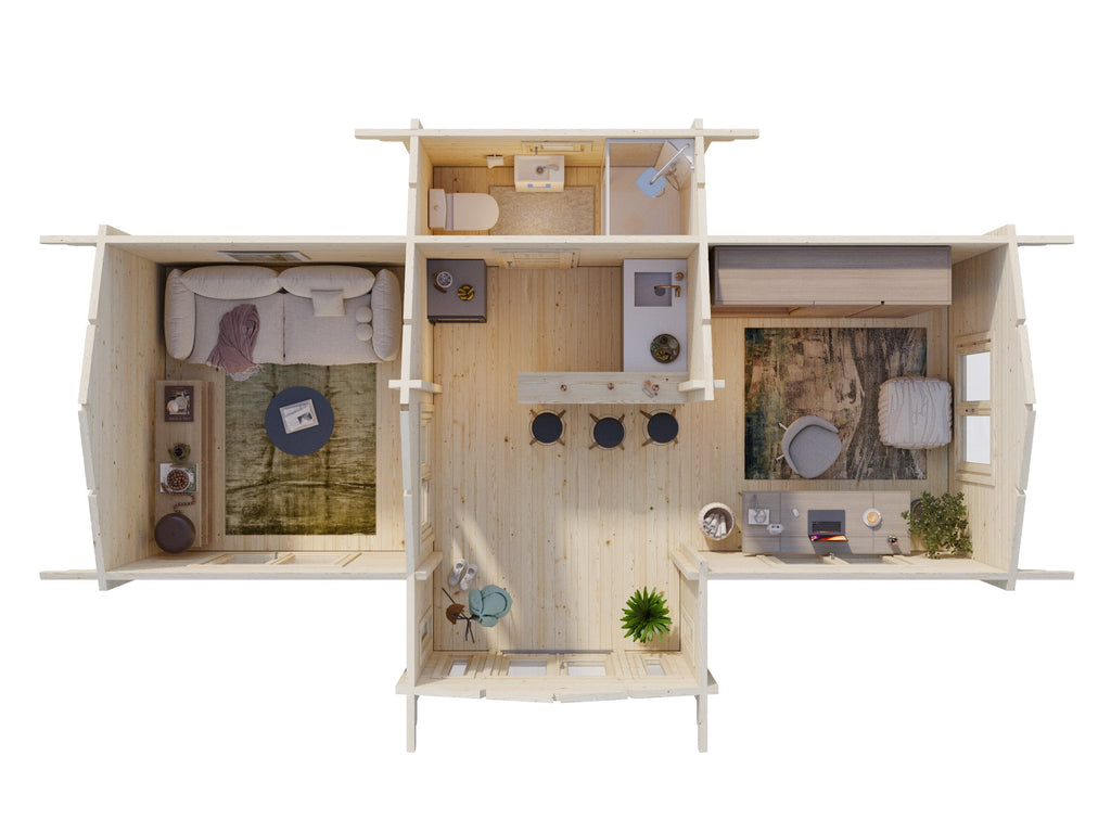Fully Installed Palmako Anna L Spacious Timber Garden House | 3-Room ...