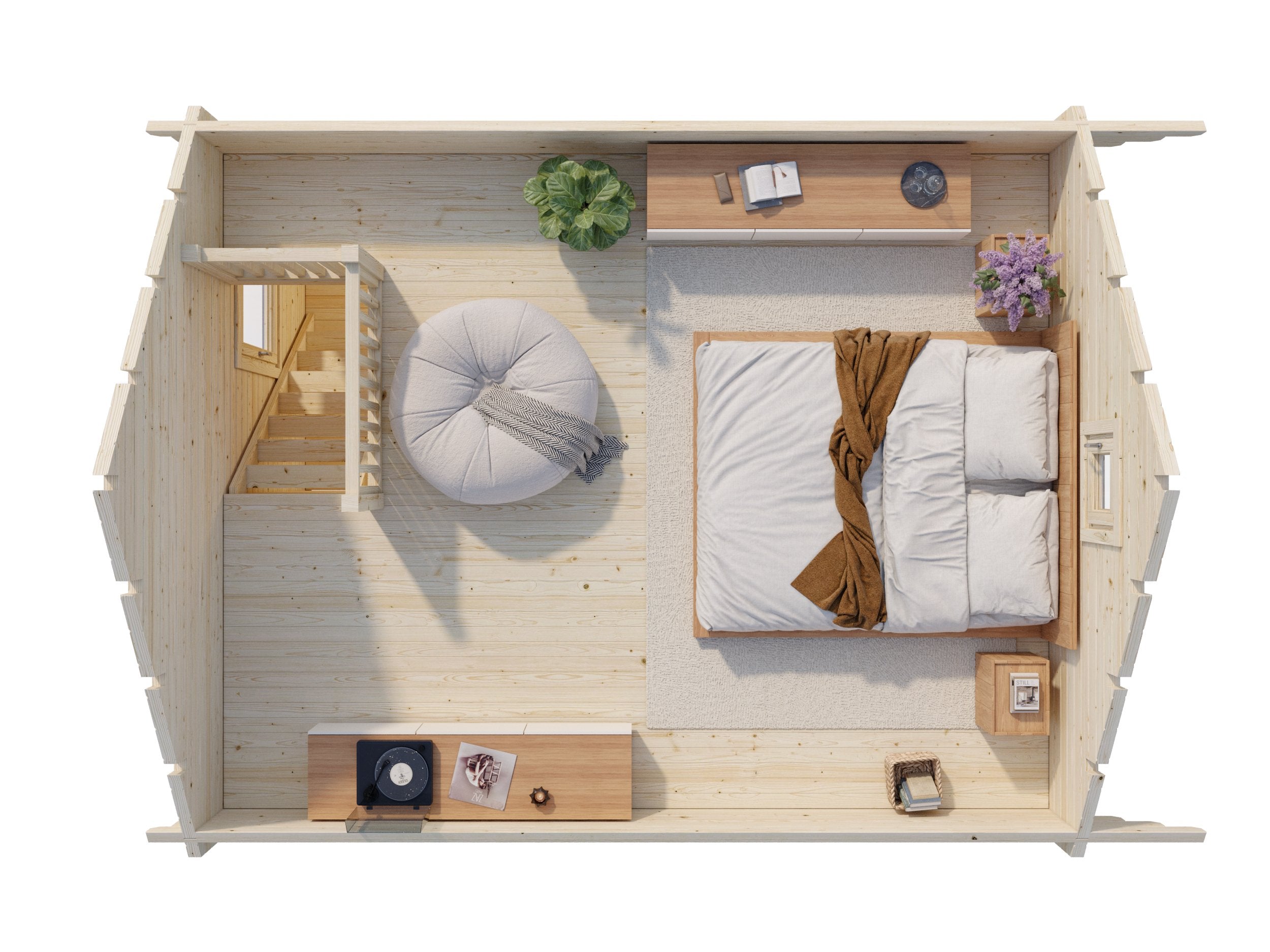 Fully Installed Palmako Kendra Log House with Loft | Guest House | Annexe | Holiday Lodge | 18.4+17.6m² | 70mm | 4.2x5.2m