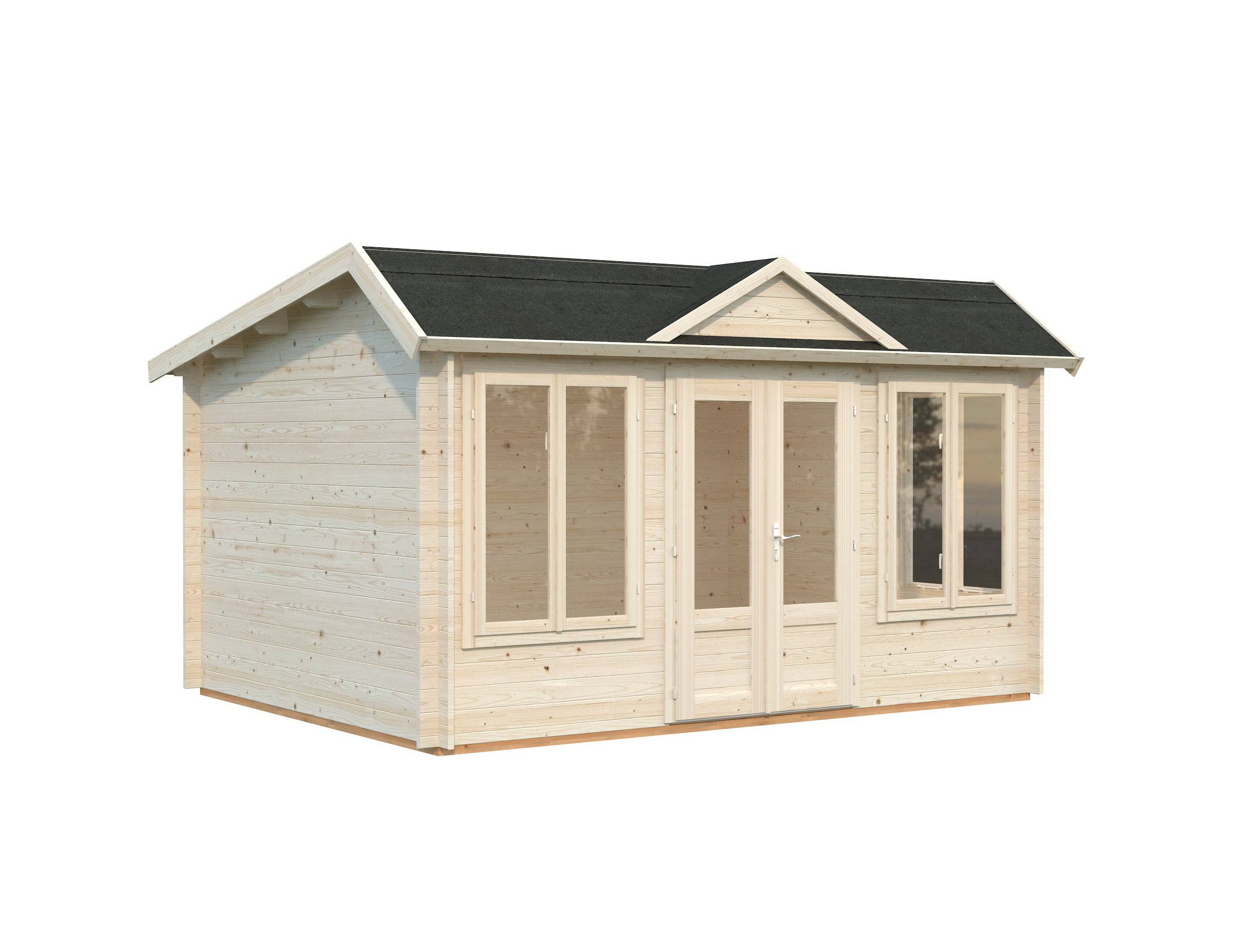 Fully Installed Palmako Claudia Pent M Log Cabin | Under 2.5m | No Planning Permission | Garden Room | Home Office | 11.5m² | 34mm