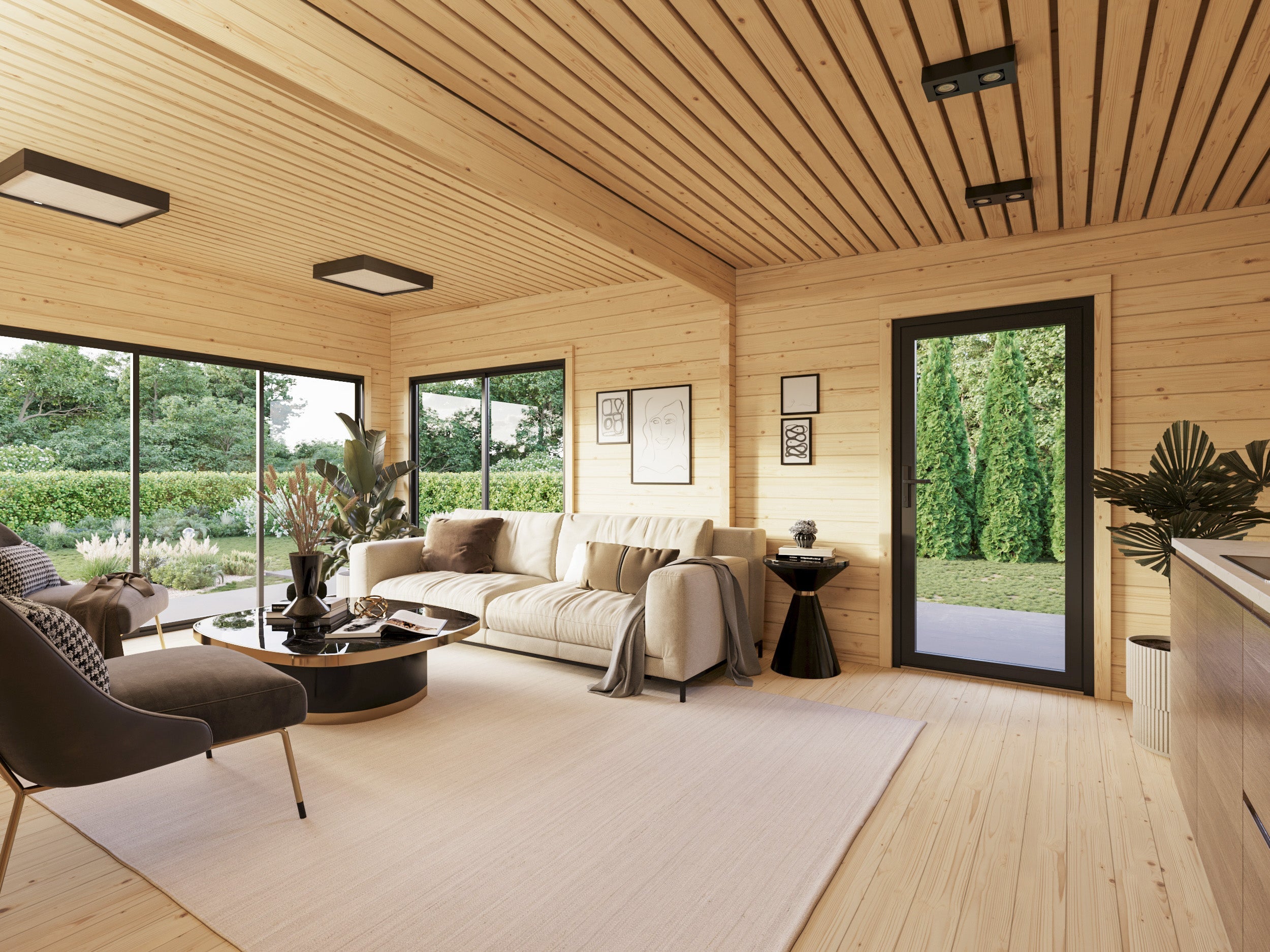 Fully Installed Palmako Cecilia XXXL Modern Garden Studio | Annexe | Guest House | Home Office | 39.9m² | 70mm | 6.7x6.7m
