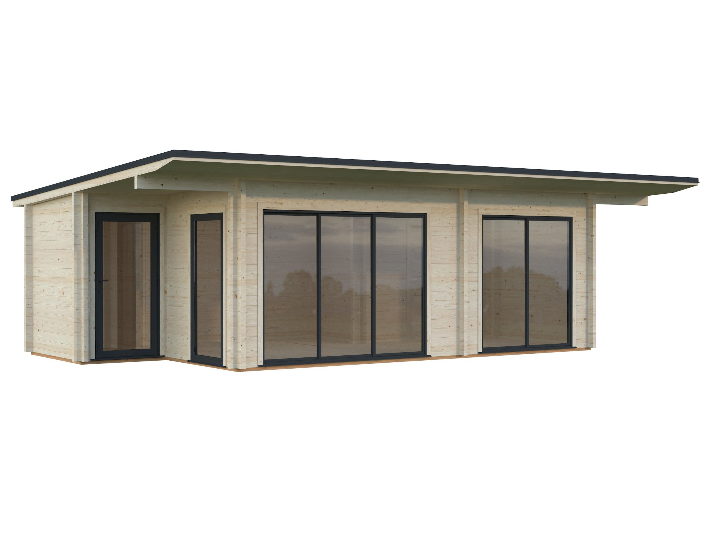 Fully Installed Palmako Cecilia L2 Modern Garden Studio | Annexe | Commercial Office | Guest House | 27.3m² | 70mm | 7.9x4.4m