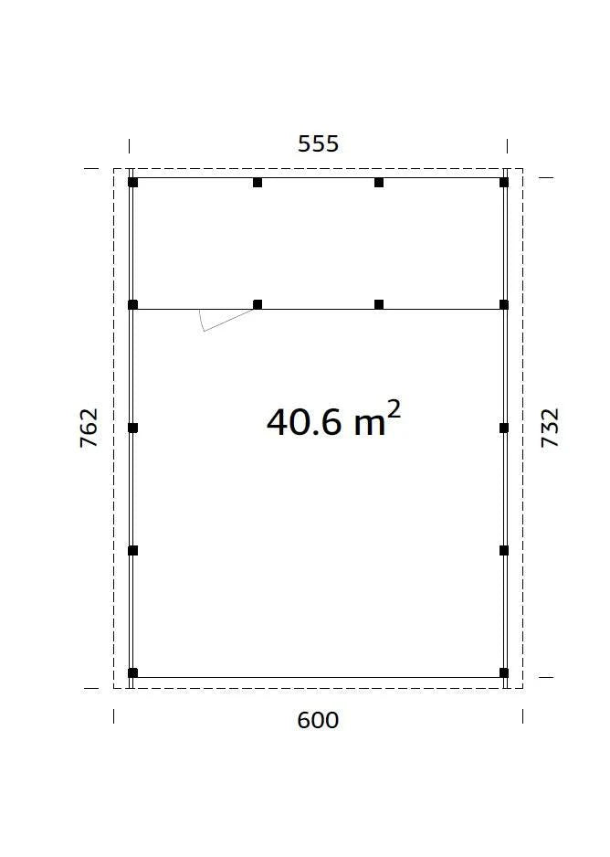 Fully Installed Palmako Karl XL+ (5,6x7,3m | 40,6m2 | 120x120mm) Carport with Shed for Two Cars