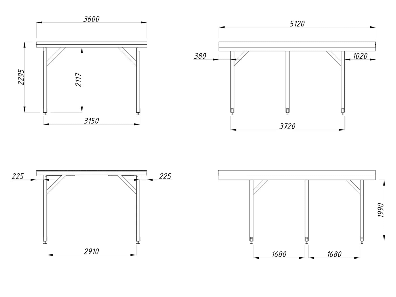Fully Installed Palmako Karl S (3.6x5.1m | 11.7m2) Compact Flat Roof Carport or Garden Pavilion