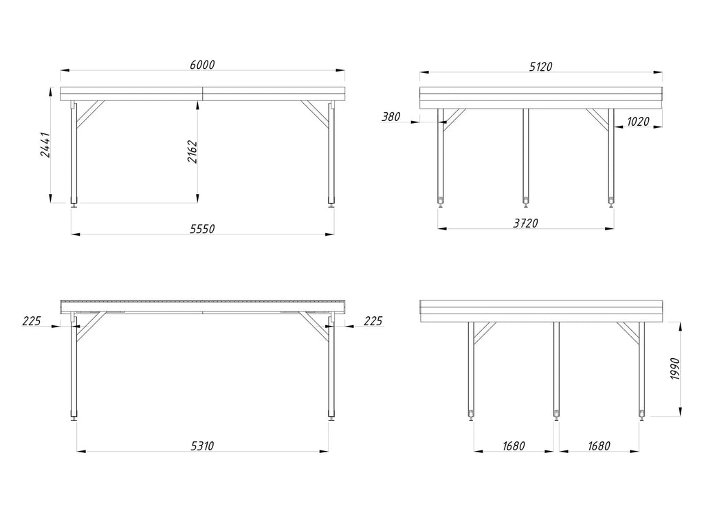 Fully Installed Palmako Karl M (6.0x5.1m | 20.6m2) Modern Flat Roof Double Carport or Large Pavilion