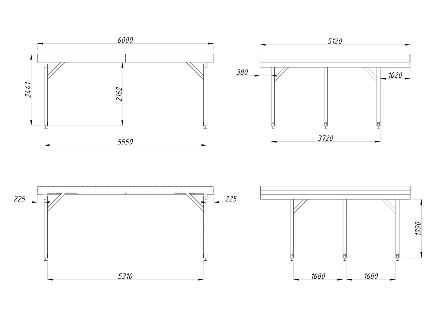 Fully Installed Palmako Karl M (6.0x5.1m | 20.6m2) Modern Flat Roof Double Carport or Large Pavilion