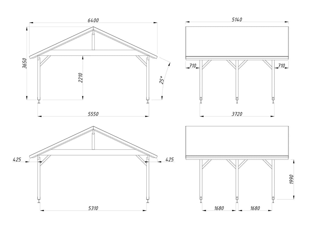 Fully Installed Palmako Robert M (5.6x3.7m | 20.6m2) Double Carport or Large Pavilion