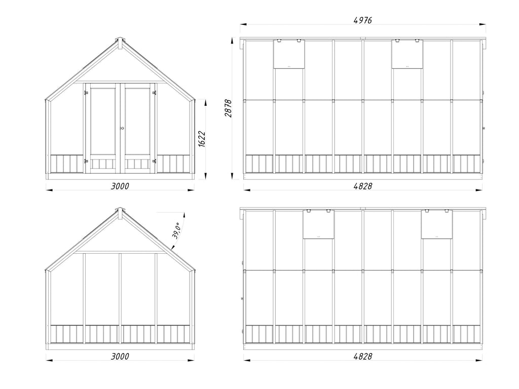 Fully Installed Palmako Emilia L Pavilion | Greenhouse | Glass Summer House | 13.8m² | Pressure Treated