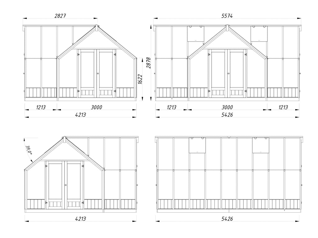 Fully Installed Palmako Emilia Pavilion | Greenhouse | Glass Summer House | 19.1m² | T-Shaped | Pressure Treated