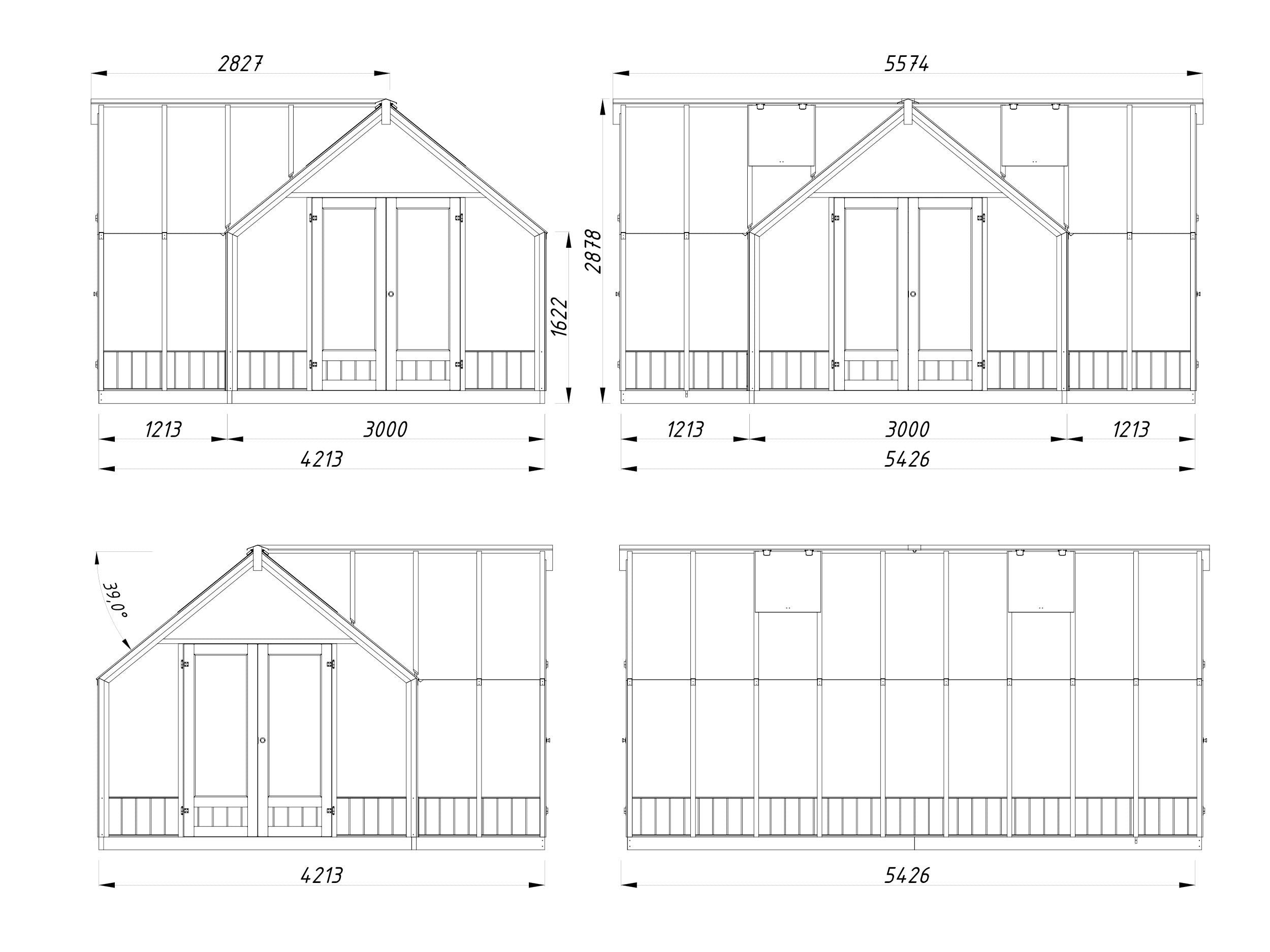 Fully Installed Palmako Emilia Pavilion | Greenhouse | Glass Summer House | 19.1m² | T-Shaped | Pressure Treated