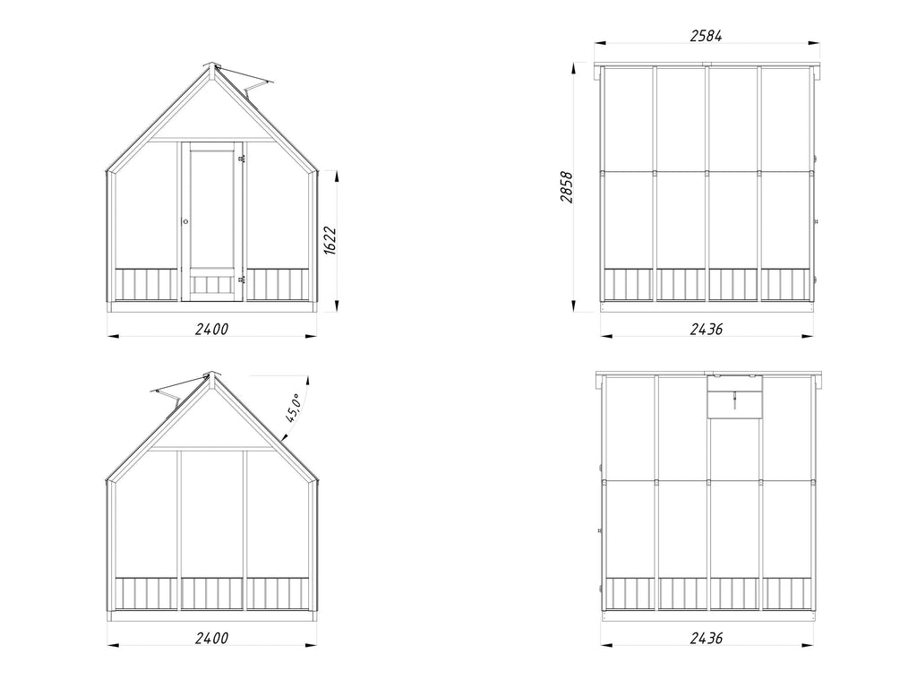 Fully Installed Palmako Emilia S Greenhouse | Glass Summer House | Garden Pavilion | 5.4m² | Pressure Treated
