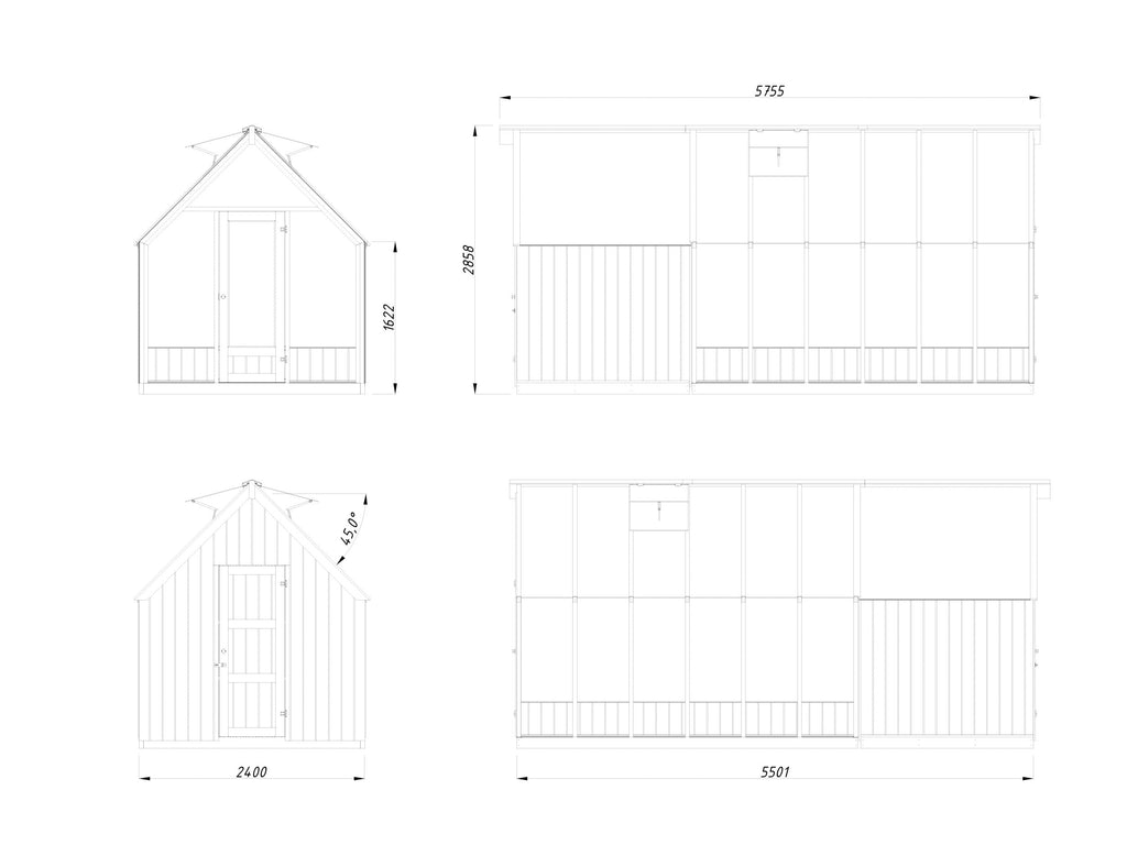 Fully Installed Palmako Emilia M+ Greenhouse with Shed | Glass Summer ...
