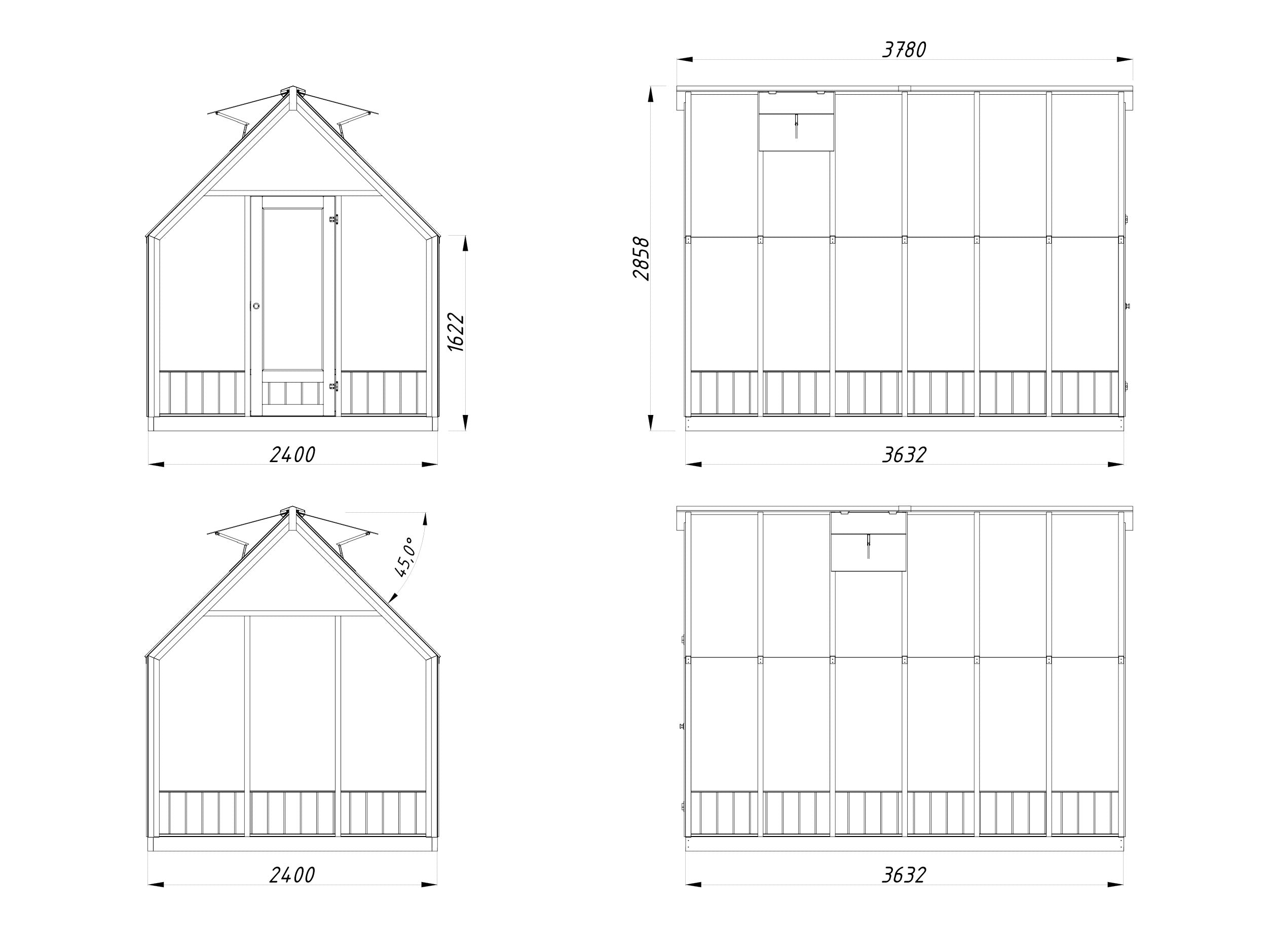 Fully Installed Palmako Emilia M Greenhouse | Glass Summer House | Garden Pavilion | 8.2m² | Pressure Treated