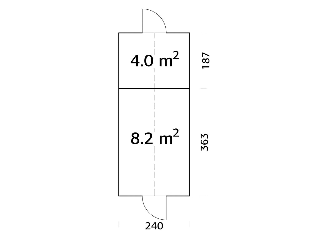 Fully Installed Palmako Emilia M+ Greenhouse with Shed | Glass Summer House | Garden Pavilion | 8.2+4.0m² | Pressure Treated