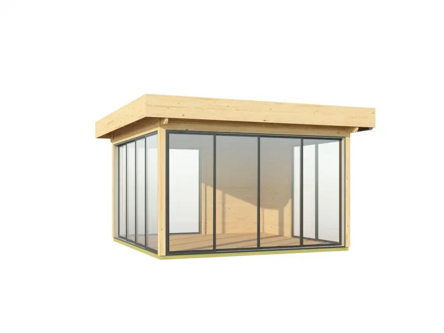 Glass Pavilion 44C | 3.71m x 3.71m Log Cabin | Pool Room | Aluminium Sliding Doors | Fully Installed | Mainland UK