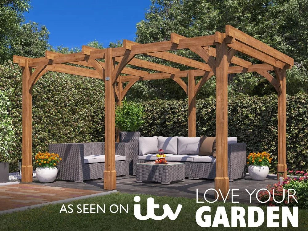 Leviathan Wooden Pergola 4m x 3m | As Seen on ITV Love Your Garden | 120mm Posts | Smart Seal | Nationwide Installation