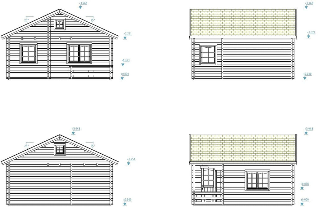 Fully Installed Palmako Emily Log Cabin Holiday Chalet | Loft | Guest House | Annexe | 40.1+5.2m² | 70mm | 5.9x5.7m
