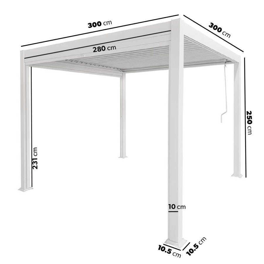 White Aluminium Louvred Pergola with Privacy Side Screens — Fully Installed Nationwide