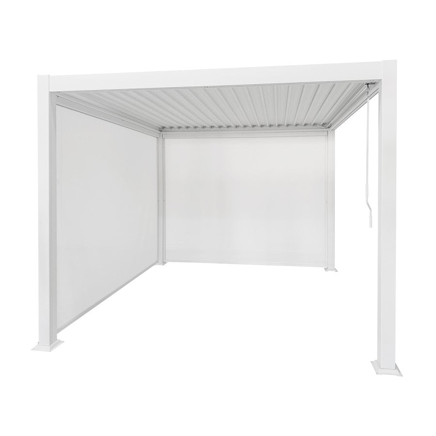 White Aluminium Louvred Pergola with Privacy Side Screens — Fully Installed Nationwide