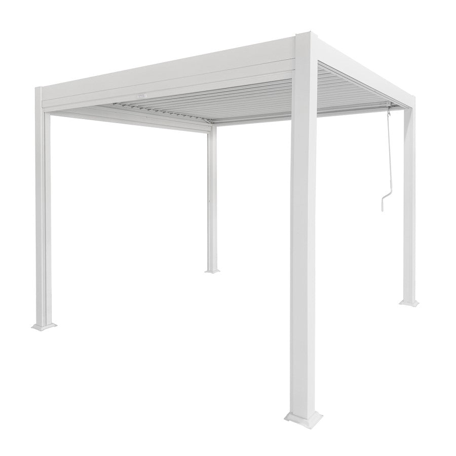 White Aluminium Louvred Pergola with Privacy Side Screens — Fully Installed Nationwide